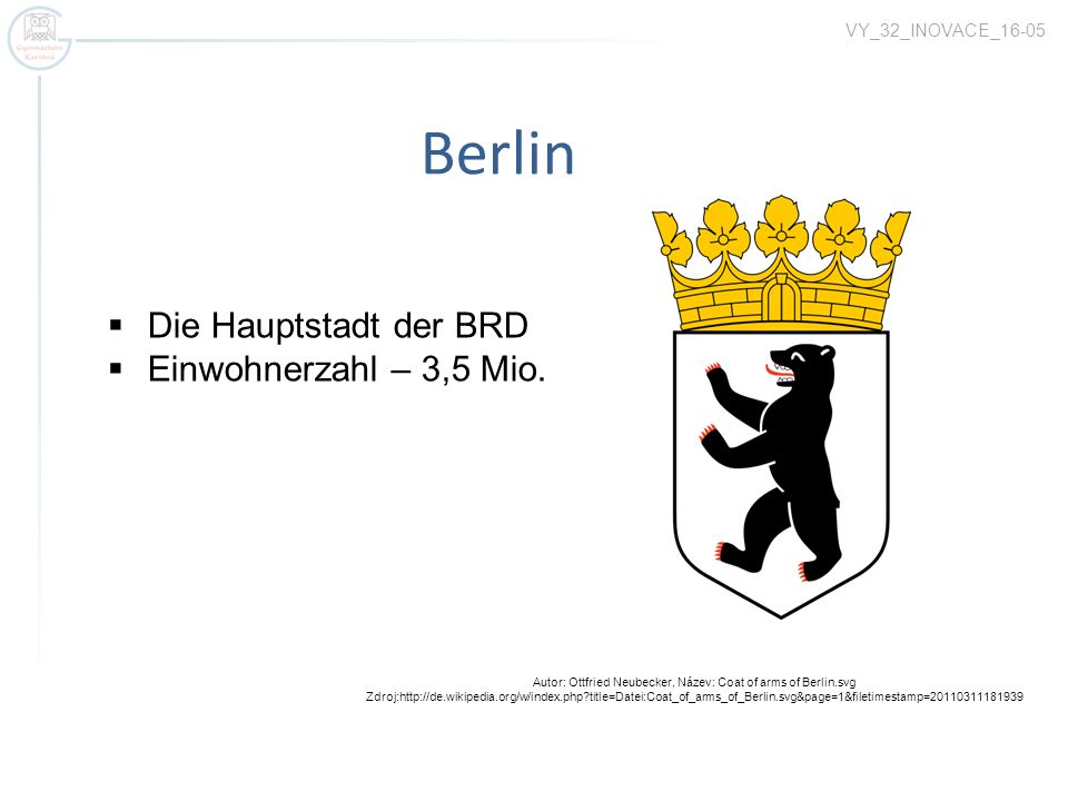 Autor: Ottfried Neubecker, Název: Coat of arms of Berlin.svg