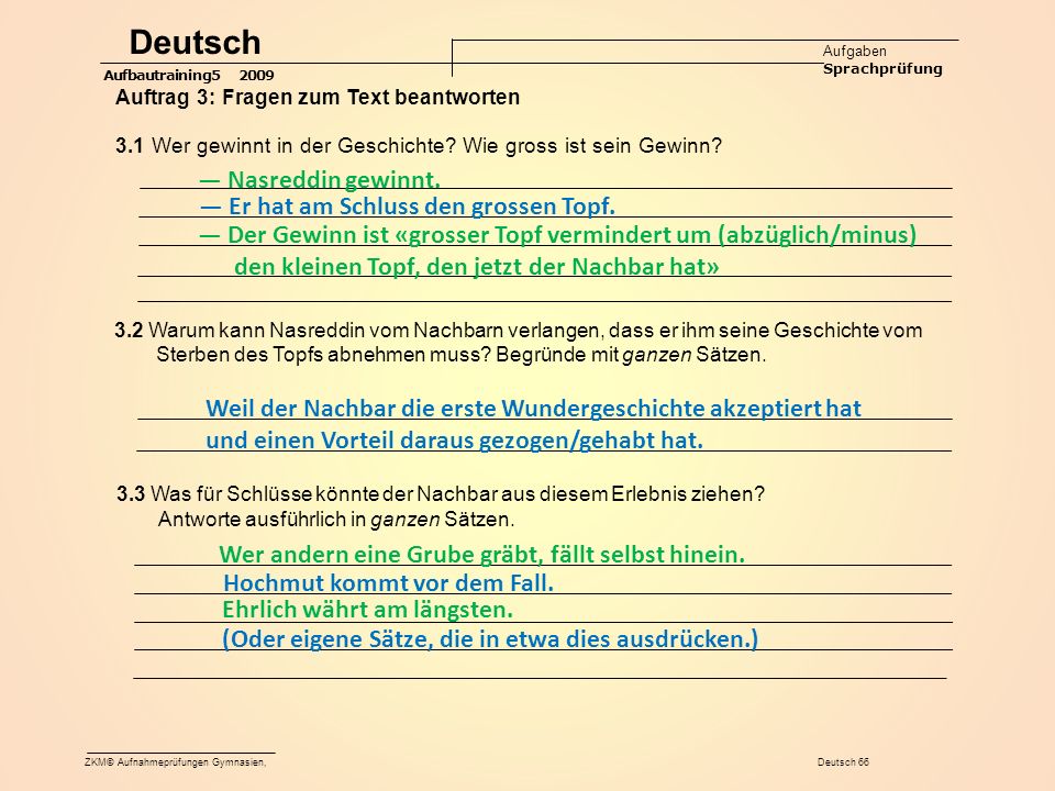 Deutsch — Nasreddin gewinnt. — Er hat am Schluss den grossen Topf.
