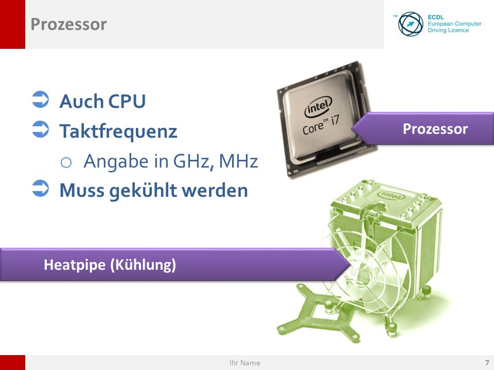 Auch CPU Taktfrequenz Angabe in GHz, MHz Muss gekühlt werden Prozessor