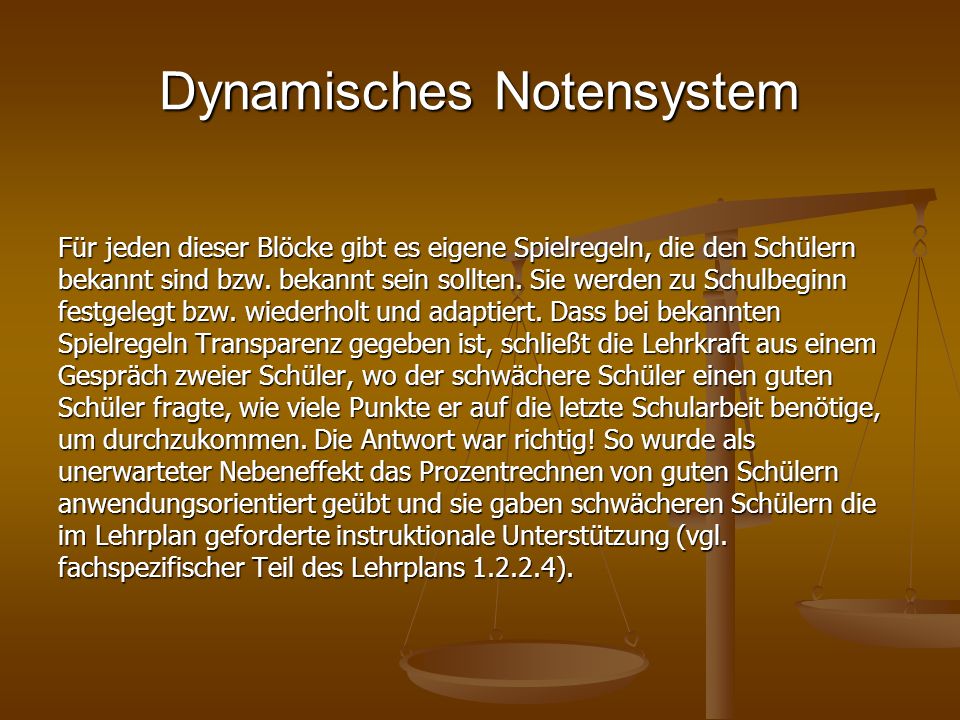 Dynamisches Notensystem