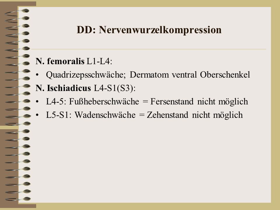 DD: Nervenwurzelkompression