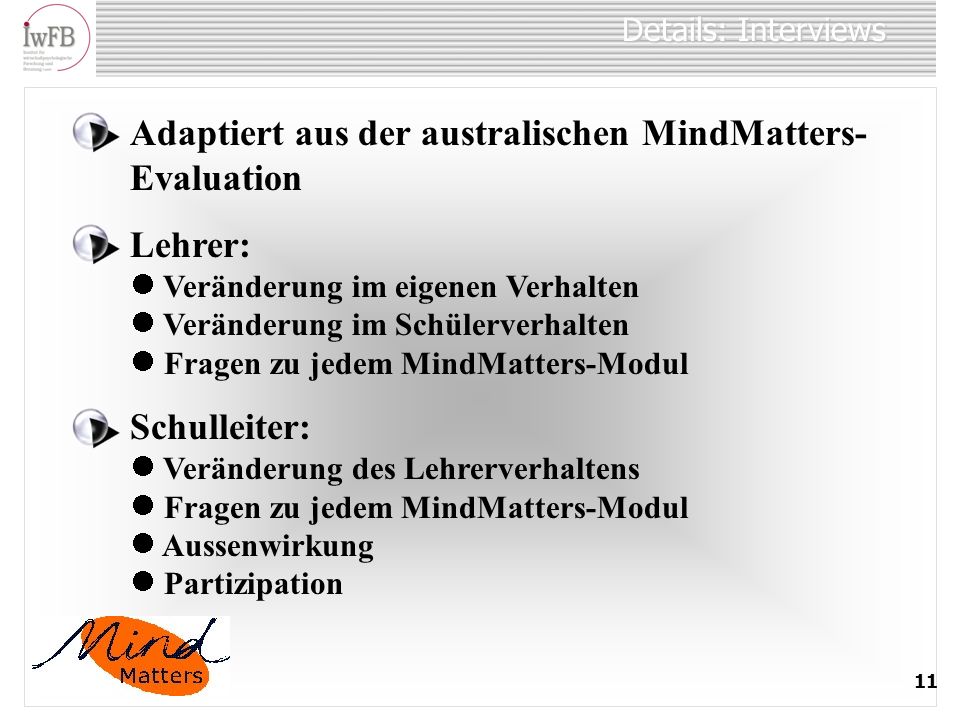 Evaluation im MindMatters Projekt - ppt herunterladen