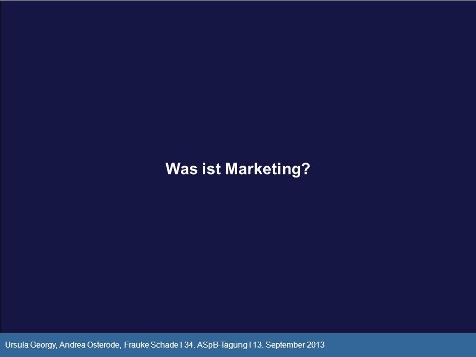 Was ist Marketing. Ursula Georgy, Andrea Osterode, Frauke Schade I 34.