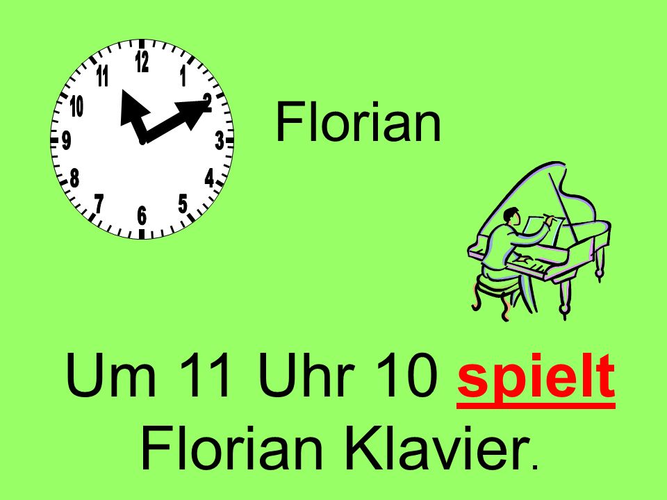 Um 11 Uhr 10 spielt Florian Klavier.