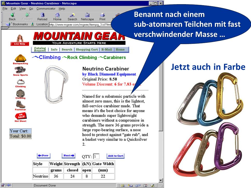 n Neutrino Carabiner Jetzt auch in Farbe Griechisch „Nü