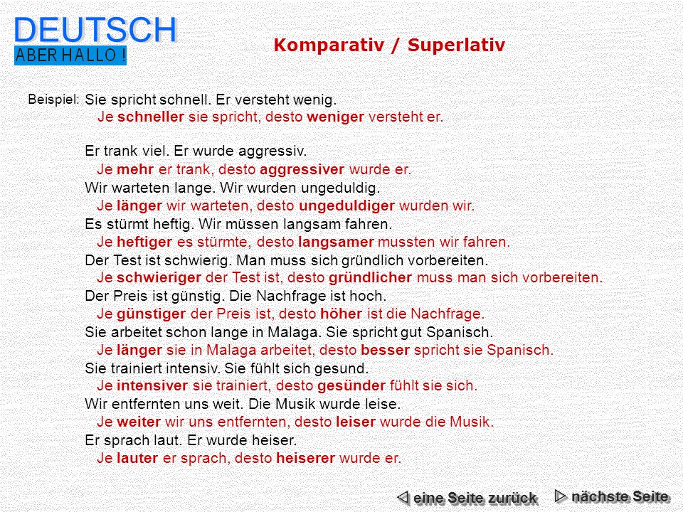 DEUTSCH Komparativ / Superlativ