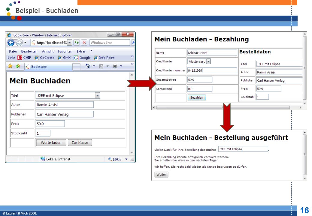 Beispiel - Buchladen Keine JBoss spezifischen Tags im eigenen Source-Code enthalten. JBoss starten.