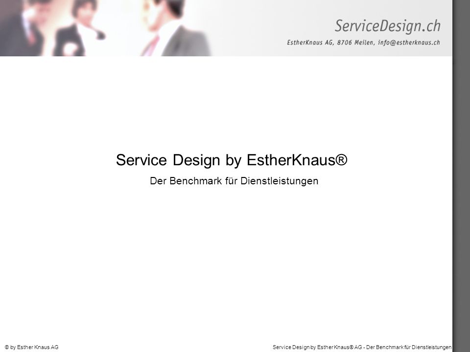 Service Design by EstherKnaus® Der Benchmark für Dienstleistungen