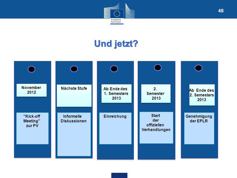 Und jetzt 48 Genehmigung der EPLR 2. Semester 2013 Start der