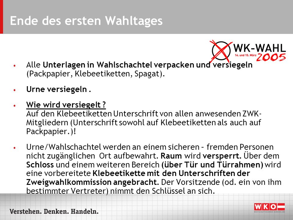 Ende des ersten Wahltages