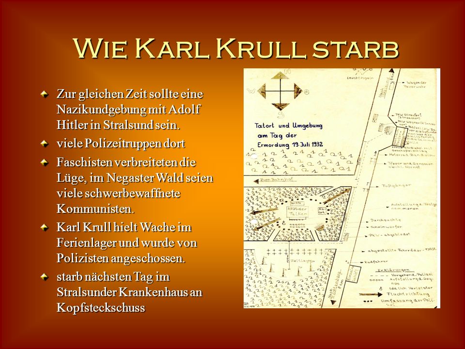 Wie Karl Krull starb Zur gleichen Zeit sollte eine Nazikundgebung mit Adolf Hitler in Stralsund sein.