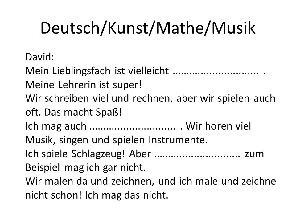 Deutsch/Kunst/Mathe/Musik