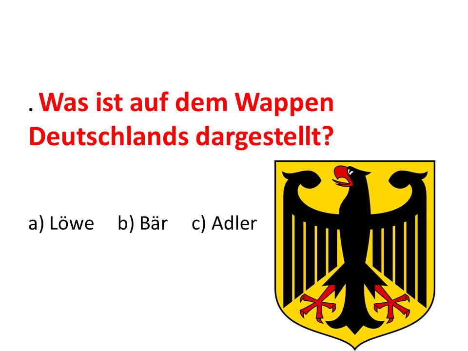 . Was ist auf dem Wappen Deutschlands dargestellt