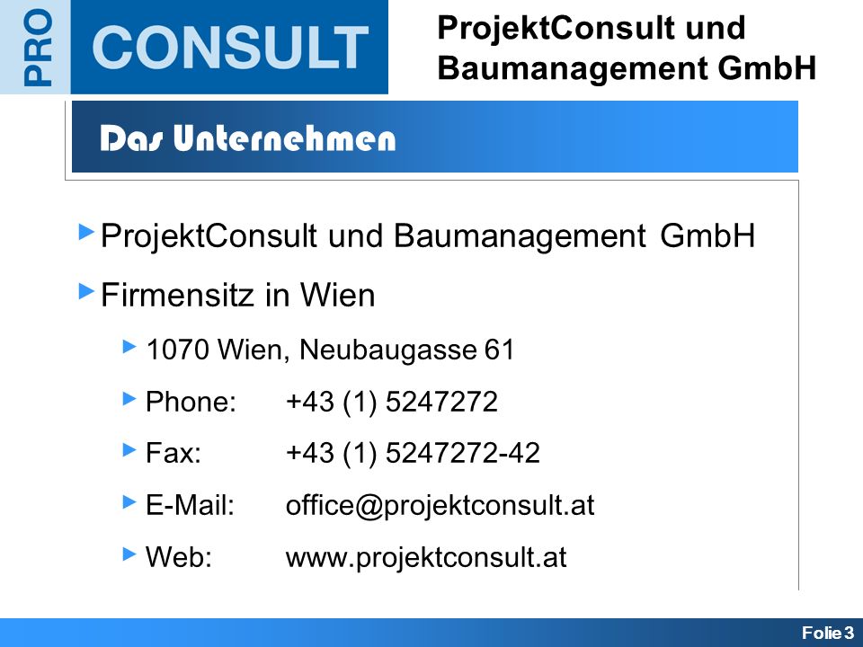 ProjektConsult und Baumanagement GmbH