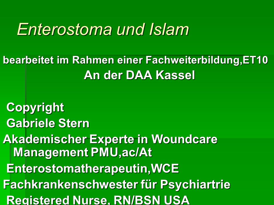 Enterostoma und Islam An der DAA Kassel Copyright Gabriele Stern