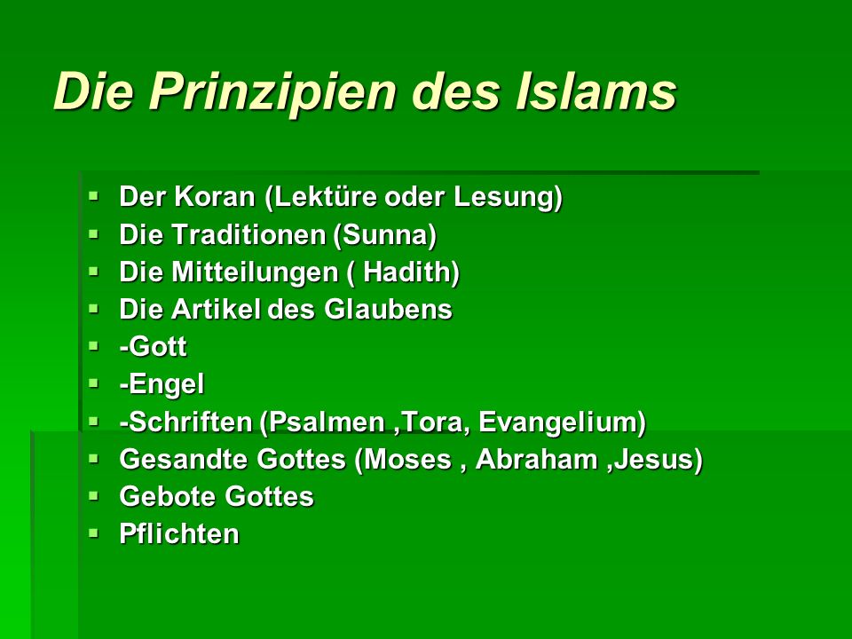 Die Prinzipien des Islams