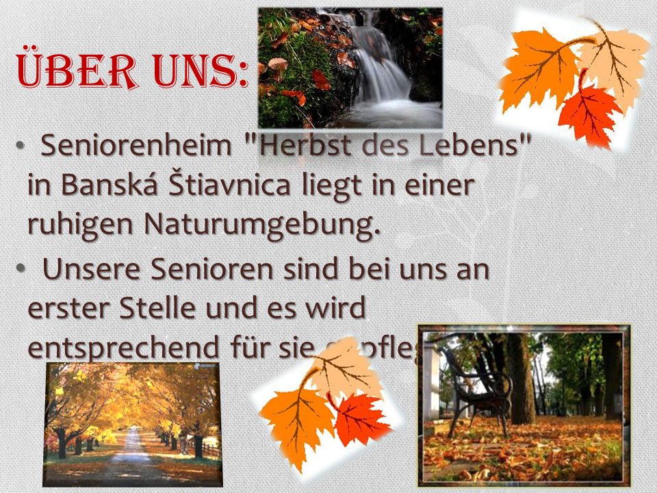 Seniorenheim Herbst des Lebens in Banská Štiavnica liegt in einer ruhigen Naturumgebung.