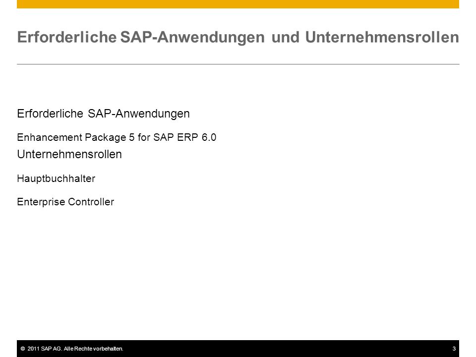 Erforderliche SAP-Anwendungen und Unternehmensrollen