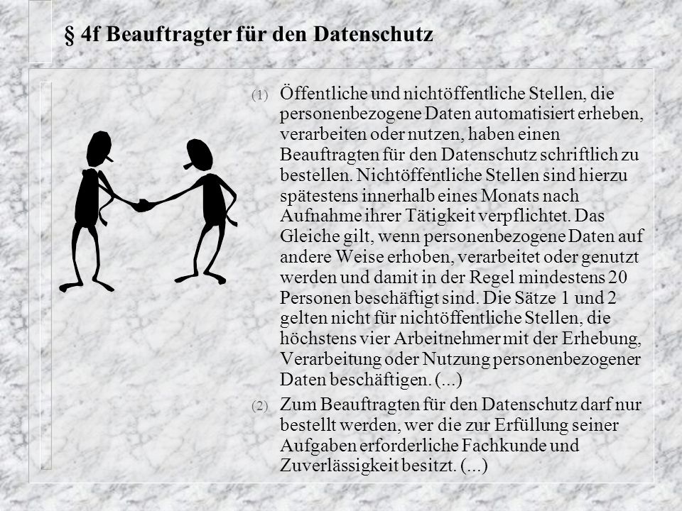 § 4f Beauftragter für den Datenschutz