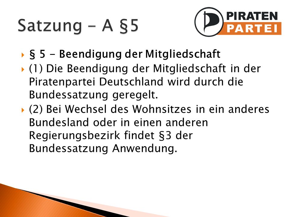 Satzung - A §5 § 5 - Beendigung der Mitgliedschaft
