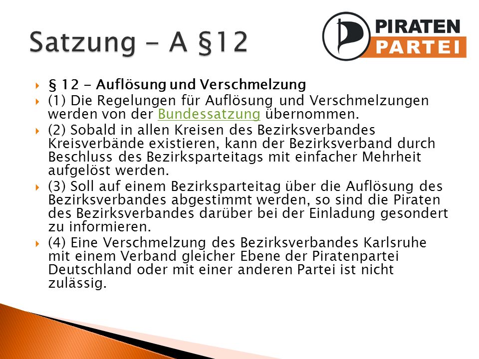 Satzung - A §12 § 12 - Auflösung und Verschmelzung