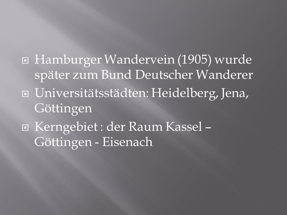 Hamburger Wandervein (1905) wurde später zum Bund Deutscher Wanderer
