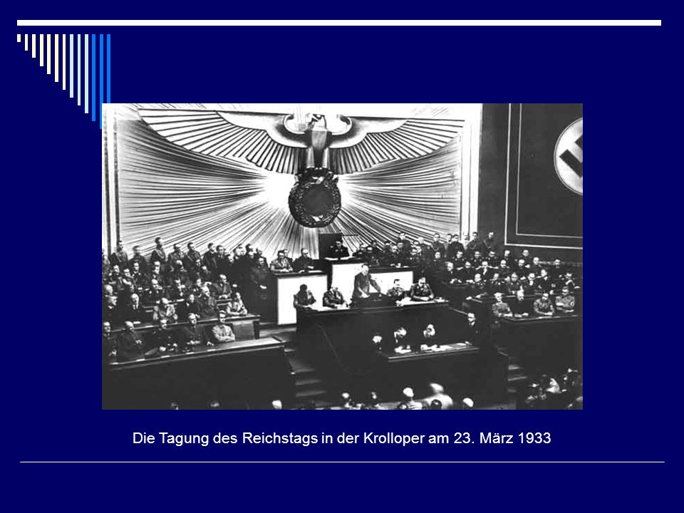 Die Tagung des Reichstags in der Krolloper am 23. März 1933