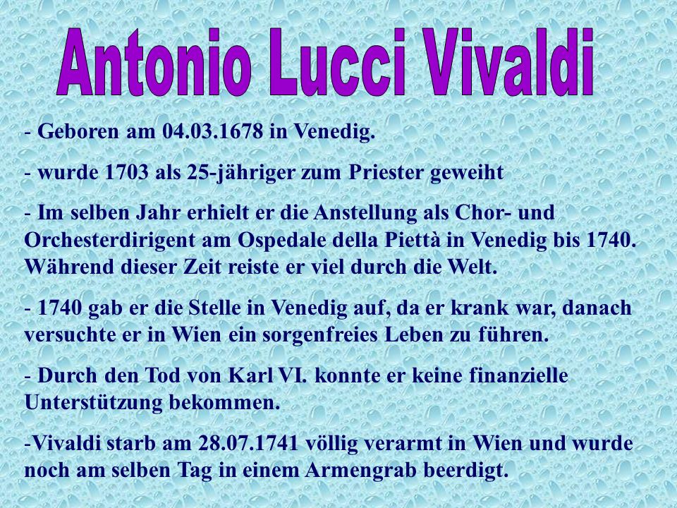 Antonio Vivaldi Die Vier Jahreszeiten Ppt Video Online Herunterladen