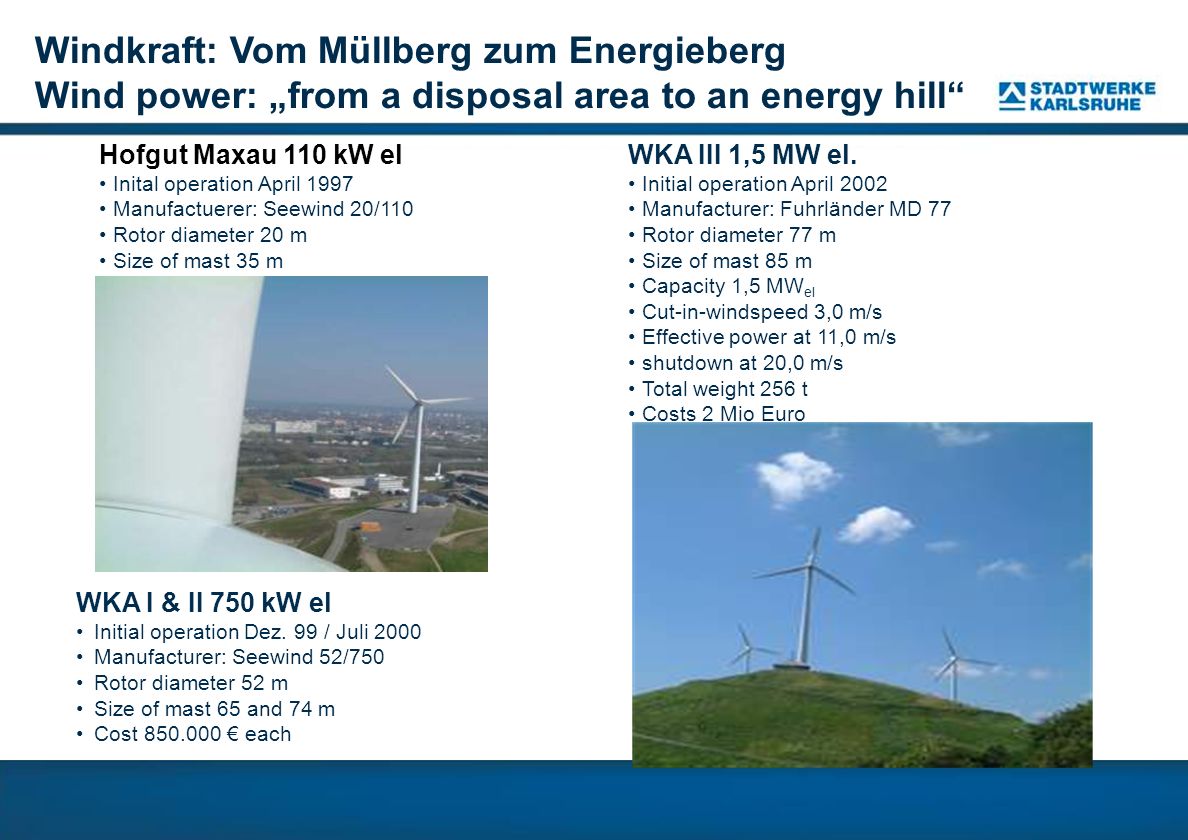 Windkraft: Vom Müllberg zum Energieberg Wind power: „from a disposal area to an energy hill