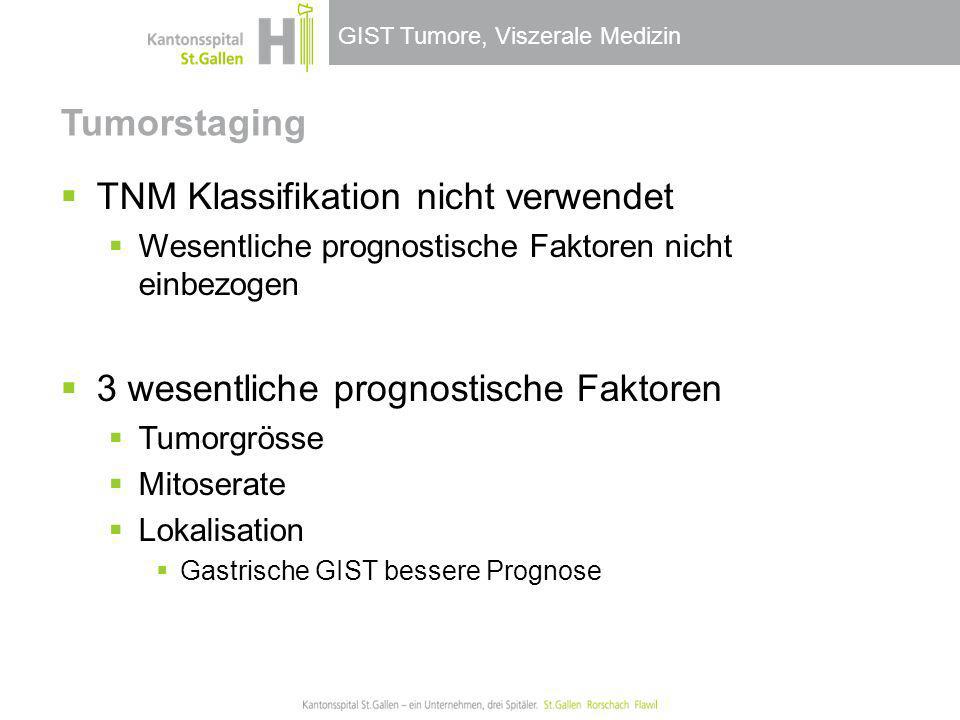 TNM Klassifikation nicht verwendet