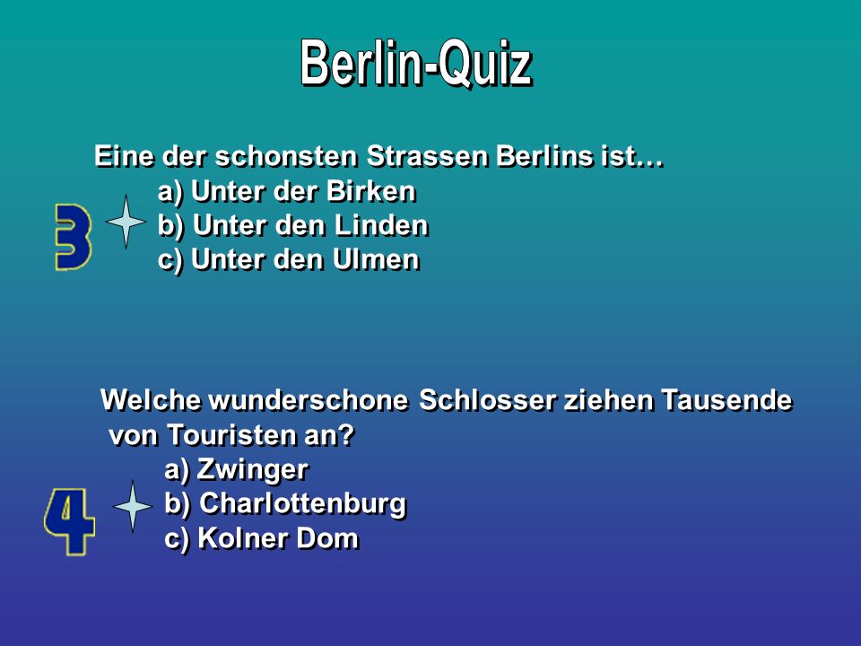 Berlin-Quiz Eine der schonsten Strassen Berlins ist…