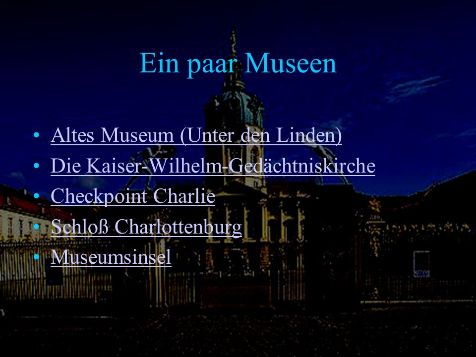 Ein paar Museen Altes Museum (Unter den Linden)
