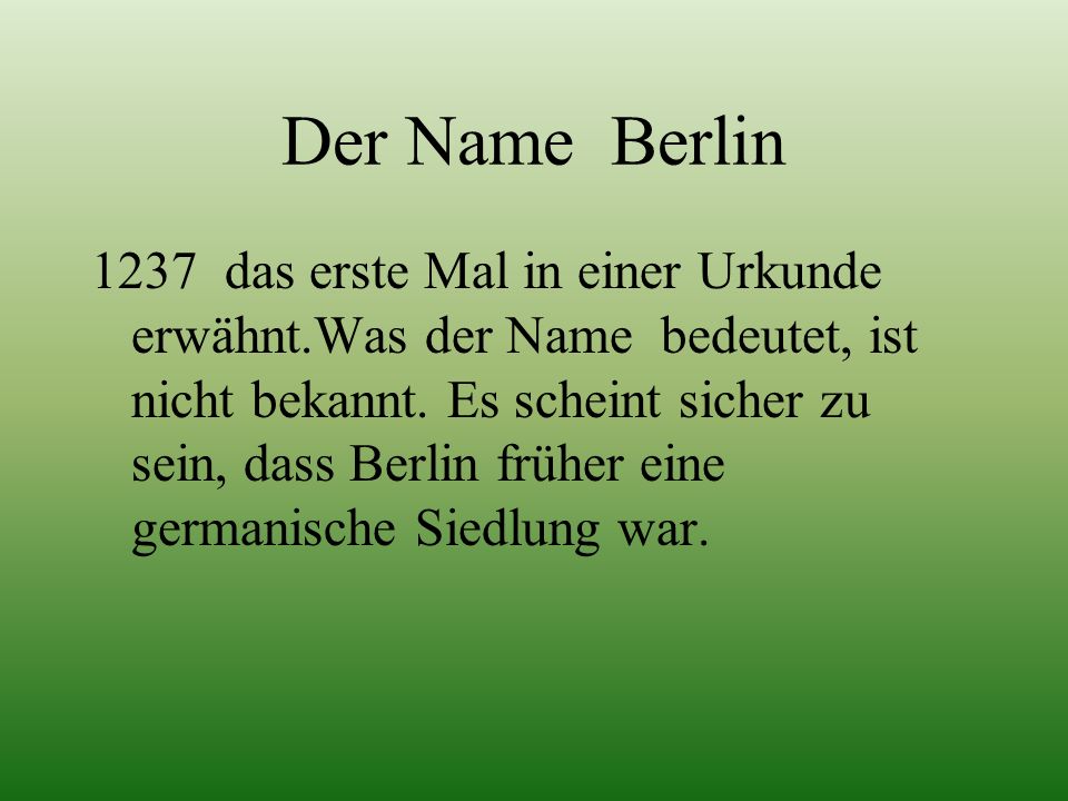 Der Name Berlin