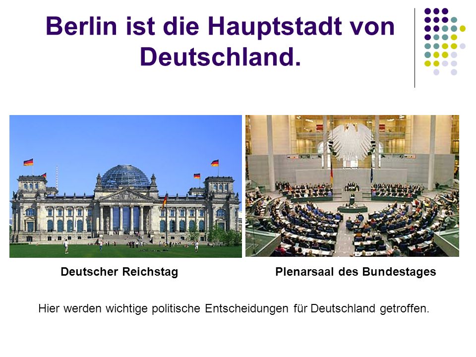Berlin ist die Hauptstadt von Deutschland.