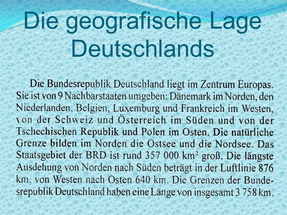 Die geografische Lage Deutschlands