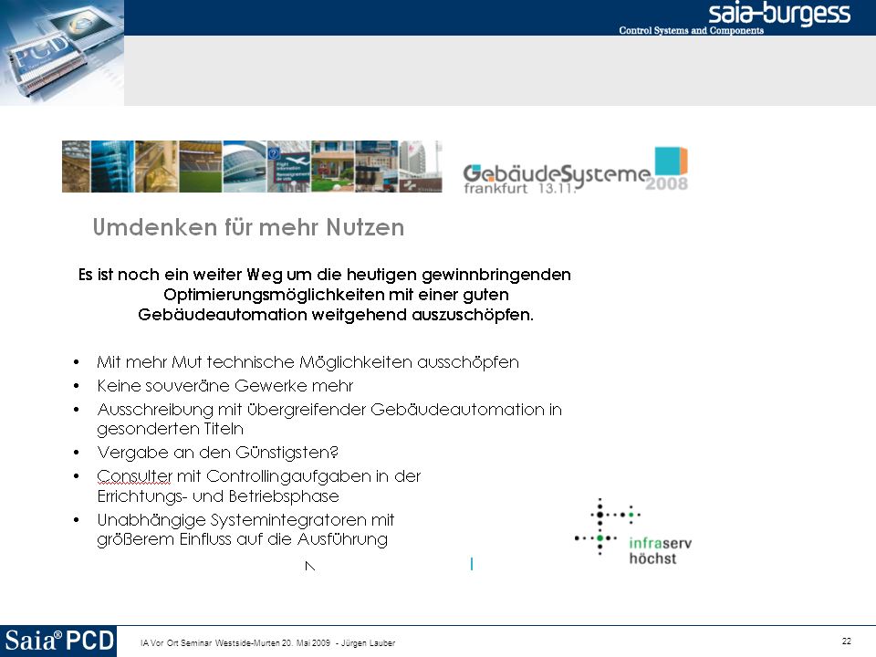 IA Vor Ort Seminar Westside-Murten 20. Mai Jürgen Lauber