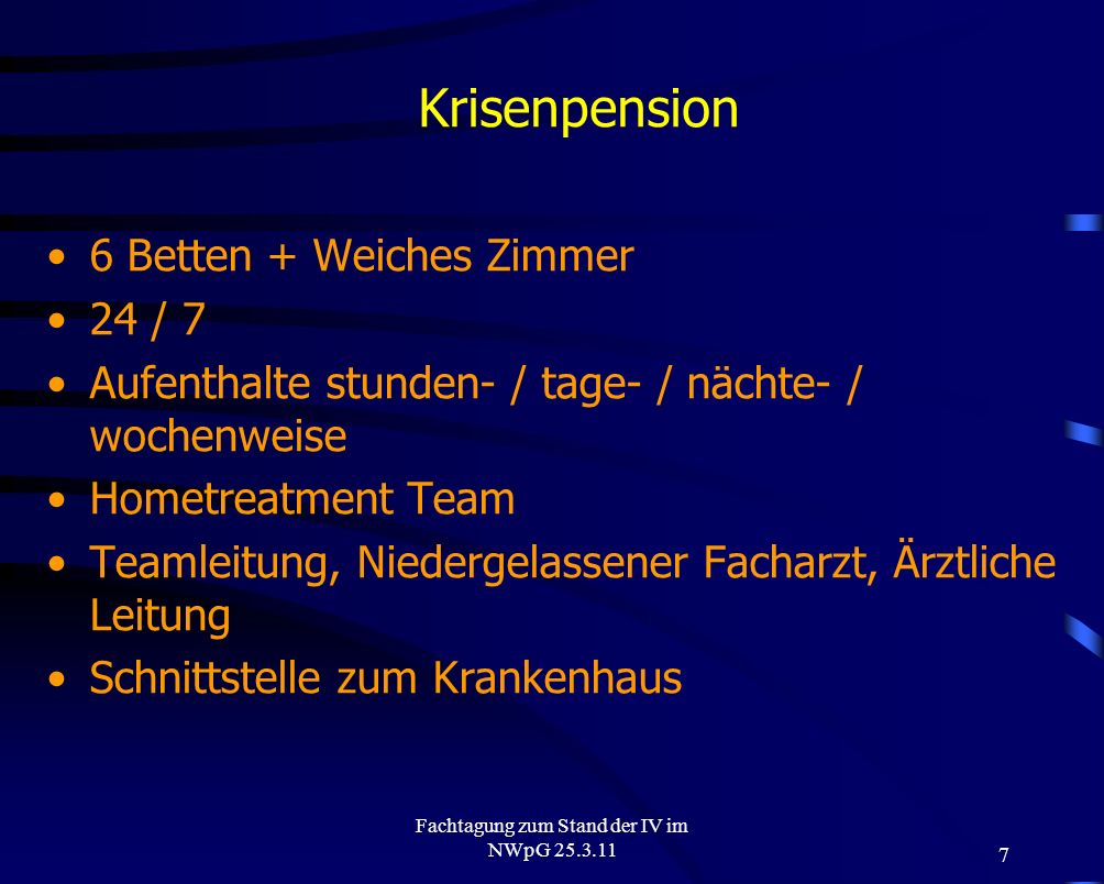 Fachtagung zum Stand der IV im NWpG