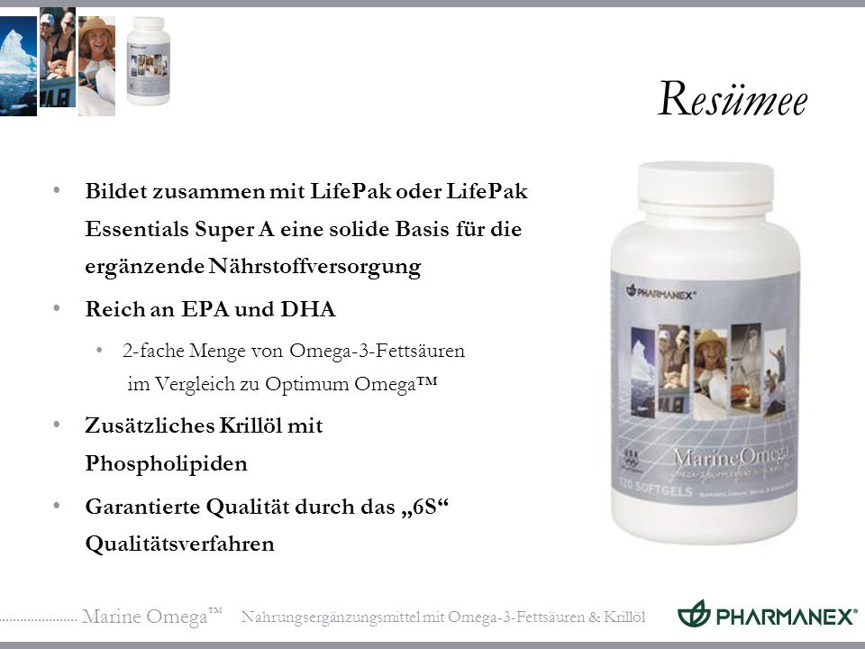 Resümee Bildet zusammen mit LifePak oder LifePak Essentials Super A eine solide Basis für die ergänzende Nährstoffversorgung.