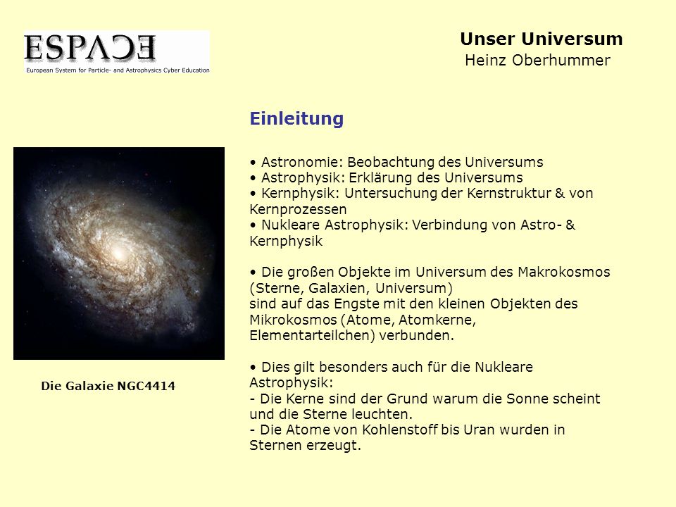 Unser Universum Heinz Oberhummer