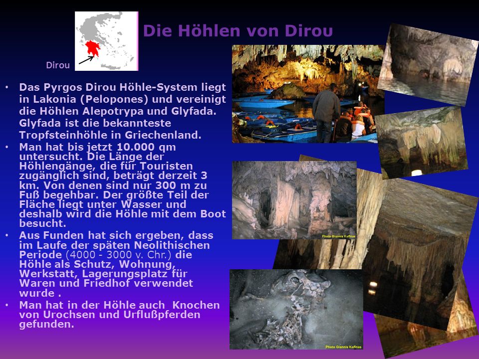 Die Höhlen von Diroυ Dirou
