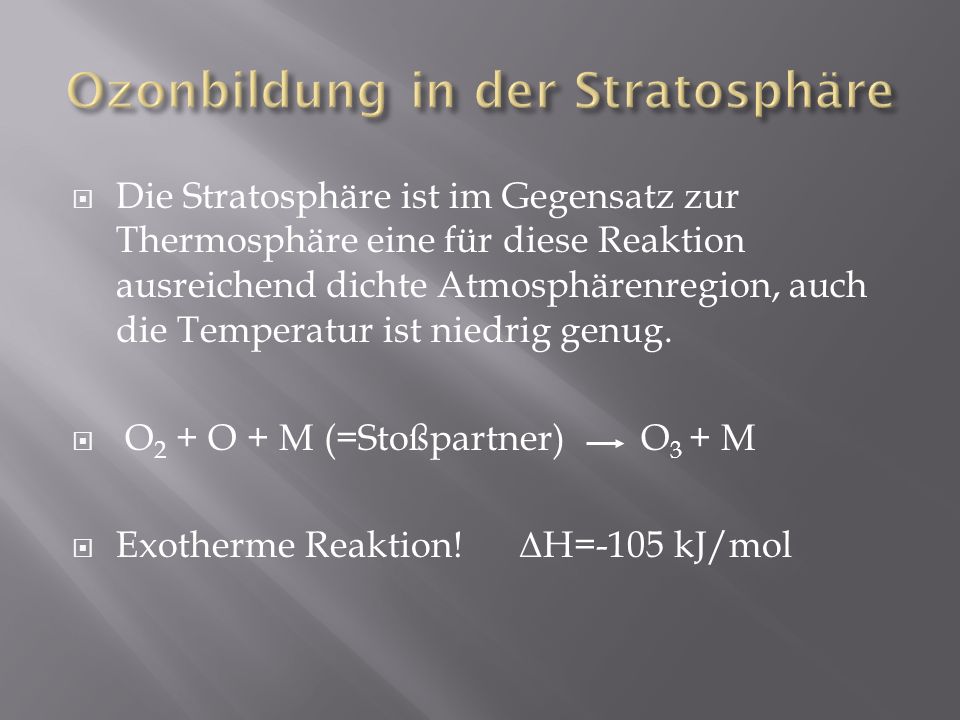Ozonbildung in der Stratosphäre