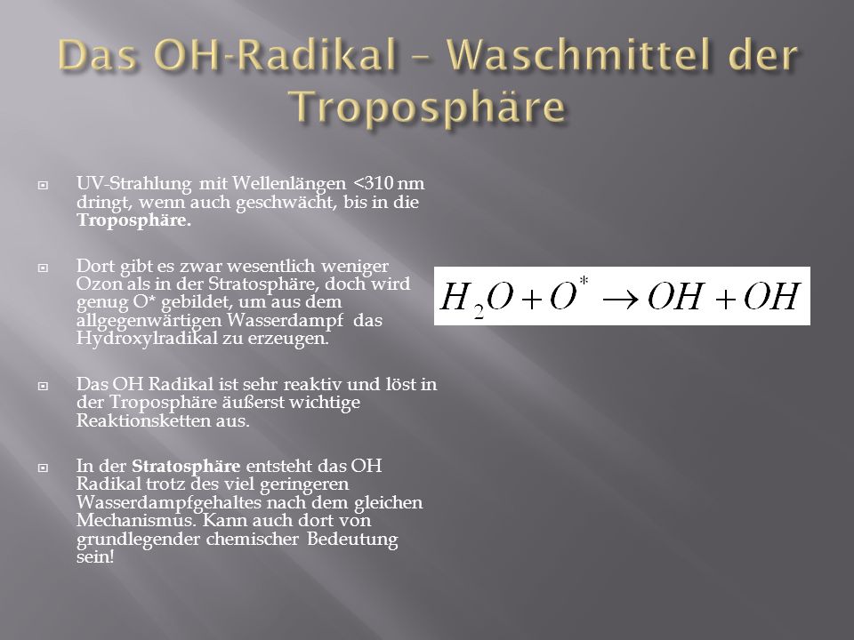 Das OH-Radikal – Waschmittel der Troposphäre