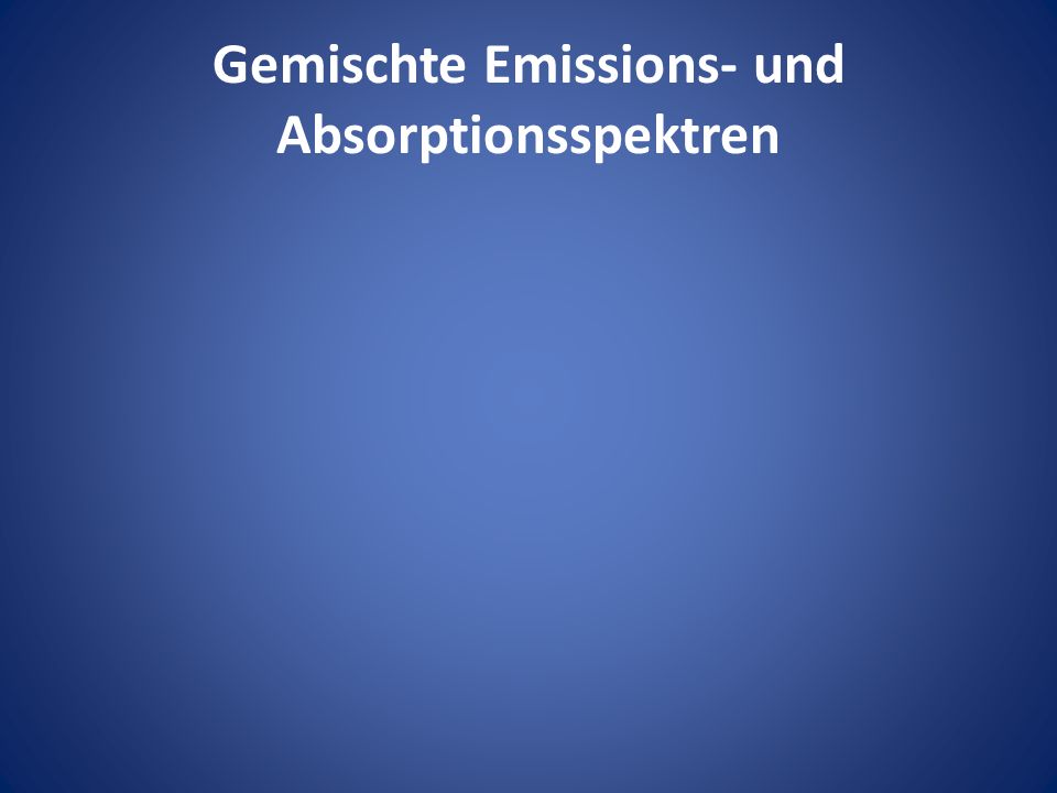 Gemischte Emissions- und Absorptionsspektren