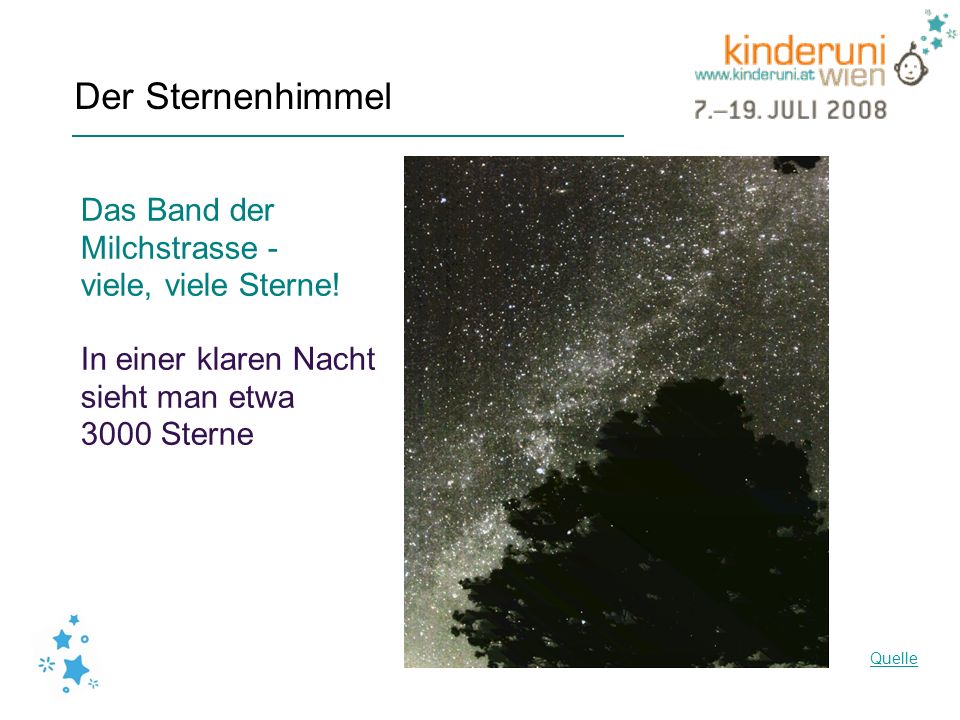 Der Sternenhimmel Das Band der Milchstrasse - viele, viele Sterne!