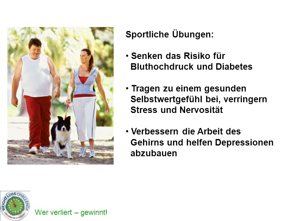 Sportliche Übungen: Senken das Risiko für Bluthochdruck und Diabetes.
