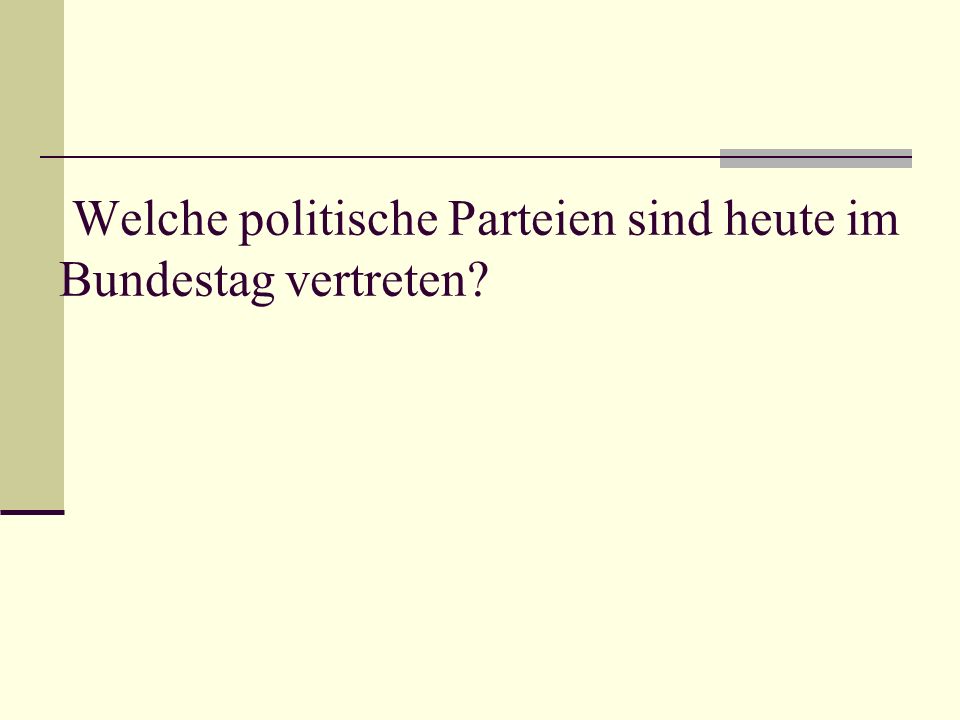 Welche politische Parteien sind heute im Bundestag vertreten