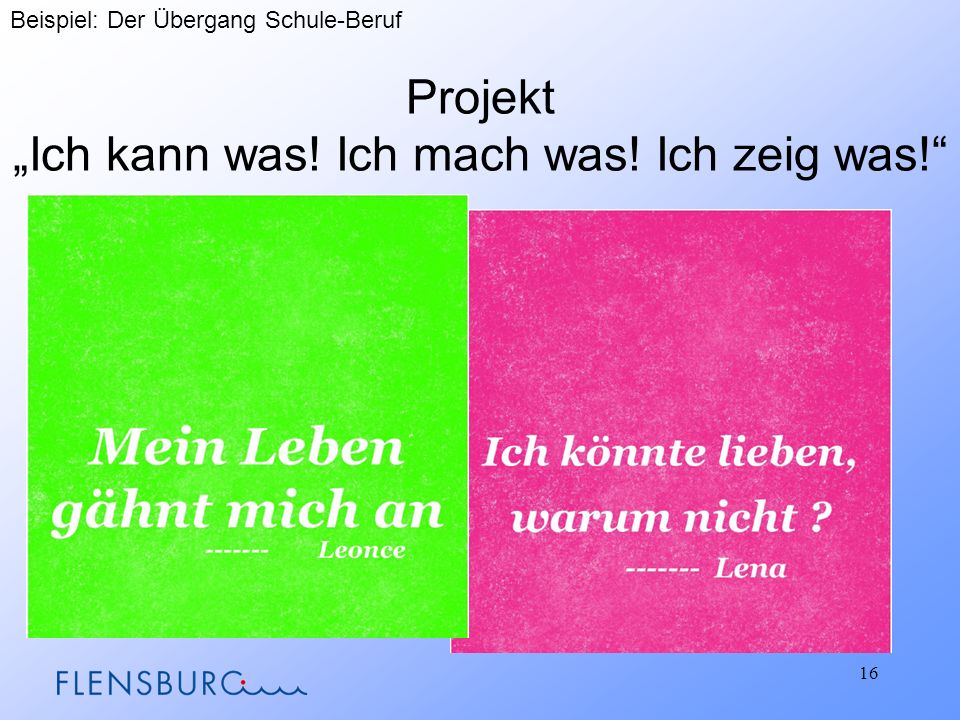 Projekt „Ich kann was! Ich mach was! Ich zeig was!