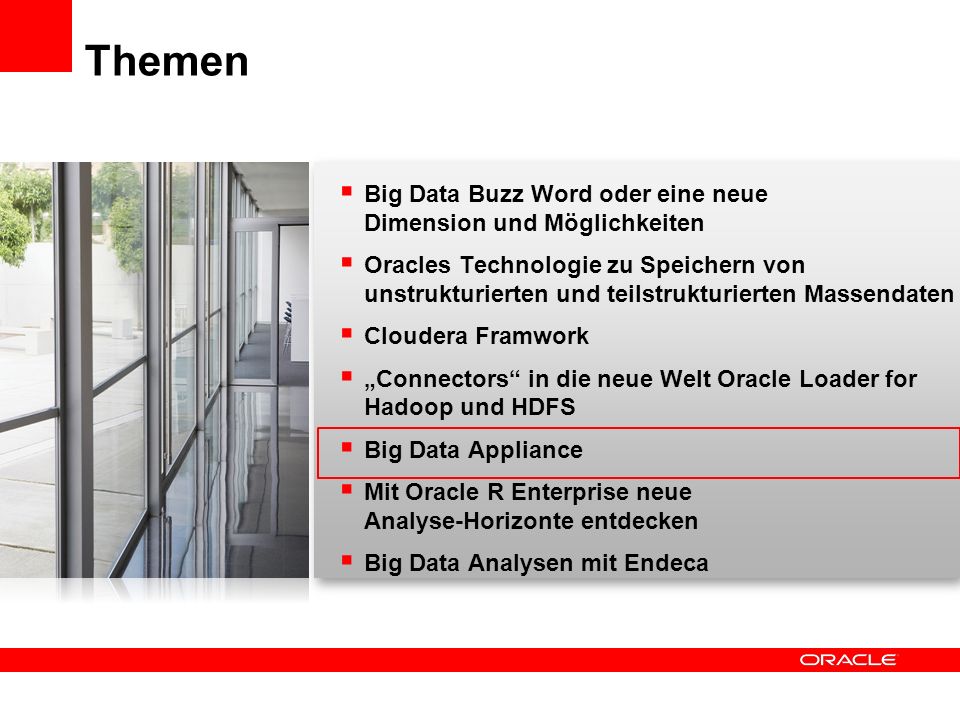 Themen Big Data Buzz Word oder eine neue Dimension und Möglichkeiten