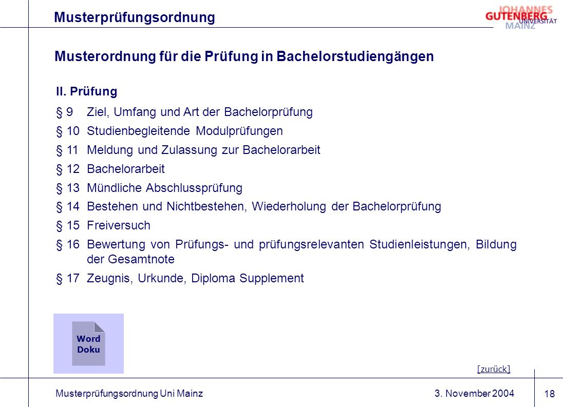 Hochschulweite Globalisierung Von Prüfungsordnungen - Ppt Video Online ...