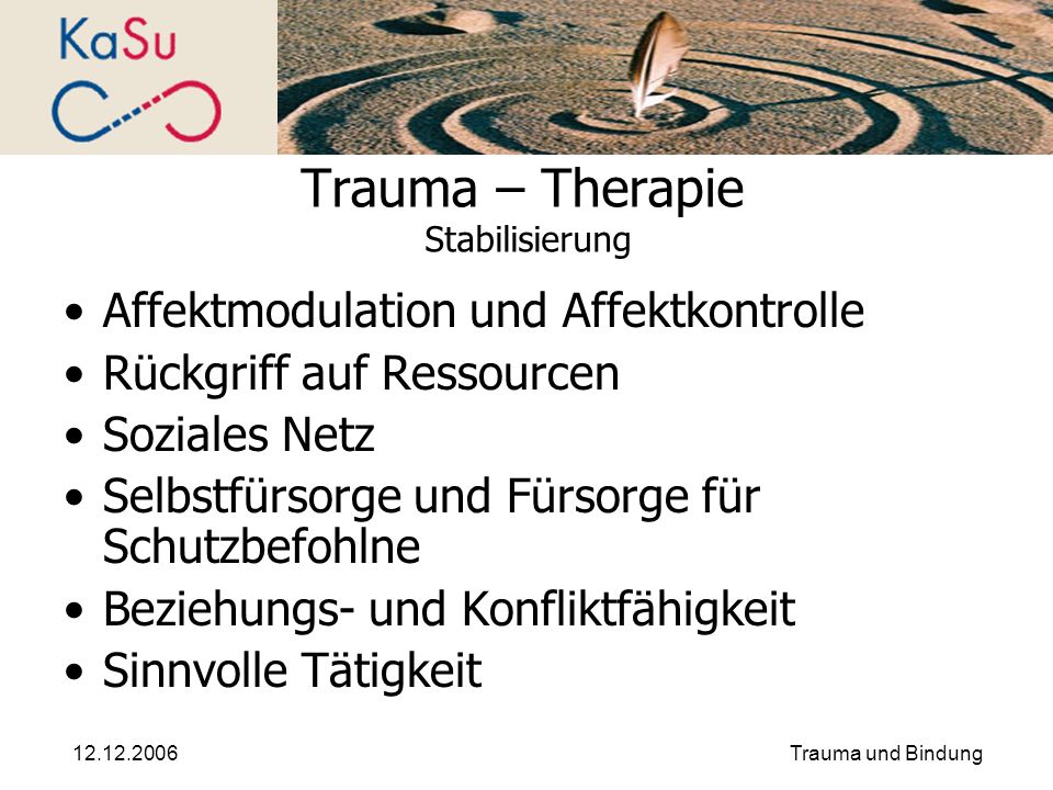 Trauma – Therapie Stabilisierung